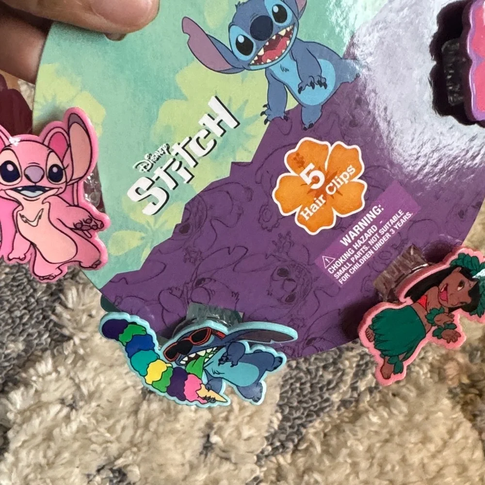 Disney Stitch 5 Claw Hair Clips Set